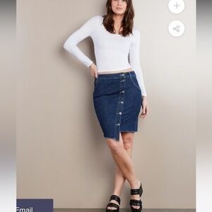 Wash Lab:  Sally Mid  Soft Denim Skirt (NWT)